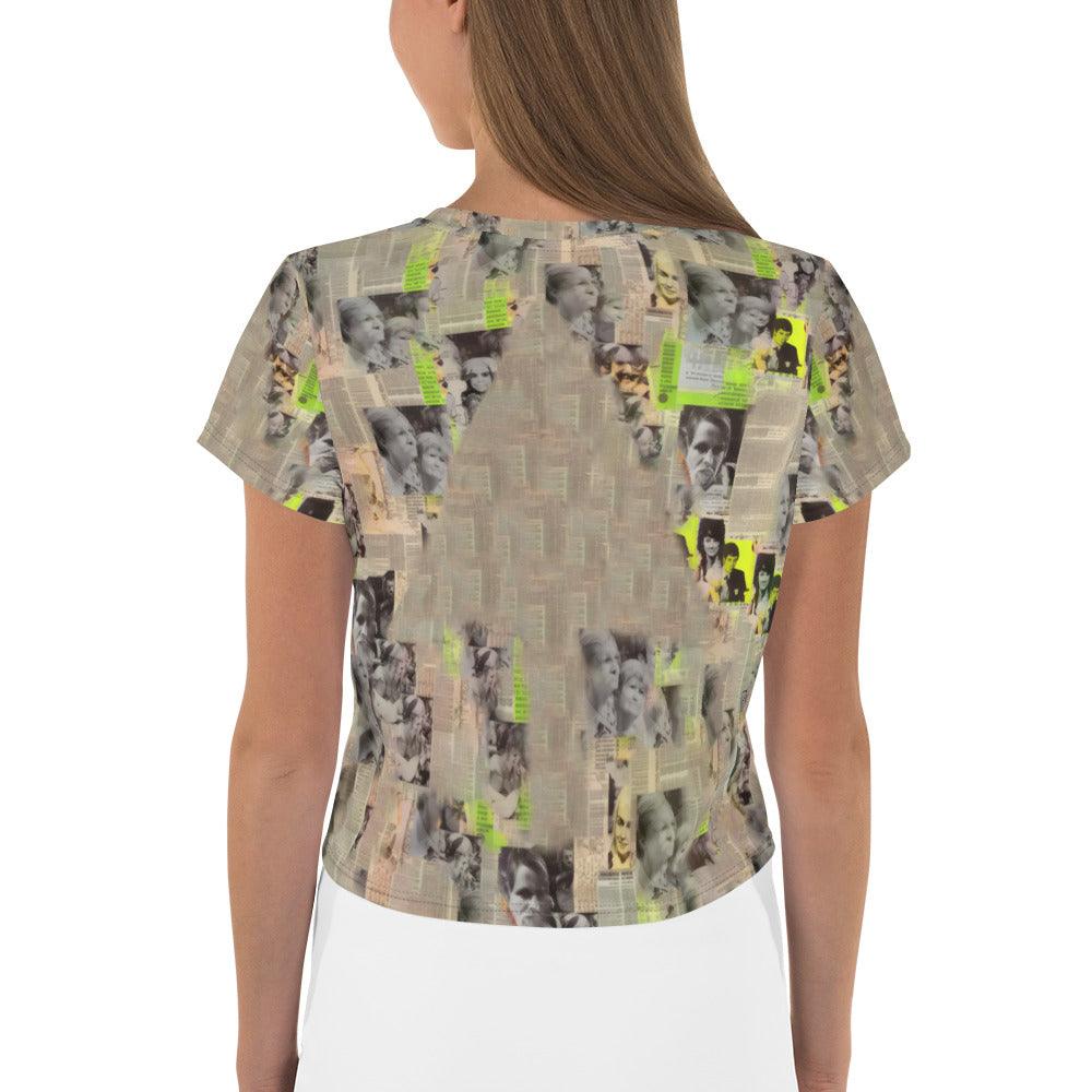 Vintage Vinyl Grooves All-Over Print Crop T-Shirts - Beyond T-shirts