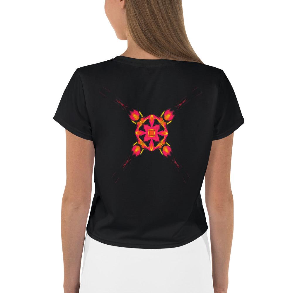 Boho Blossom Women's All-Over Print Crop T-Shirt - Beyond T-shirts