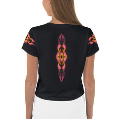 Floral Elegance Women's All-Over Print Crop T-Shirt - Beyond T-shirts