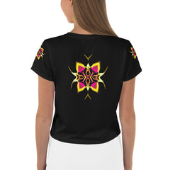 Artistic Strokes Women's All-Over Print Crop T-Shirt - Beyond T-shirts