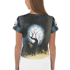 Ghostly Greetings Women's All-Over Print Crop T-Shirt - Beyond T-shirts