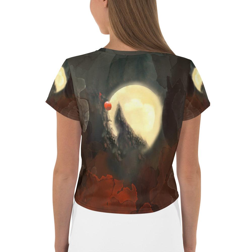 Skeleton Dance Party Women's All-Over Print Crop T-Shirt - Beyond T-shirts