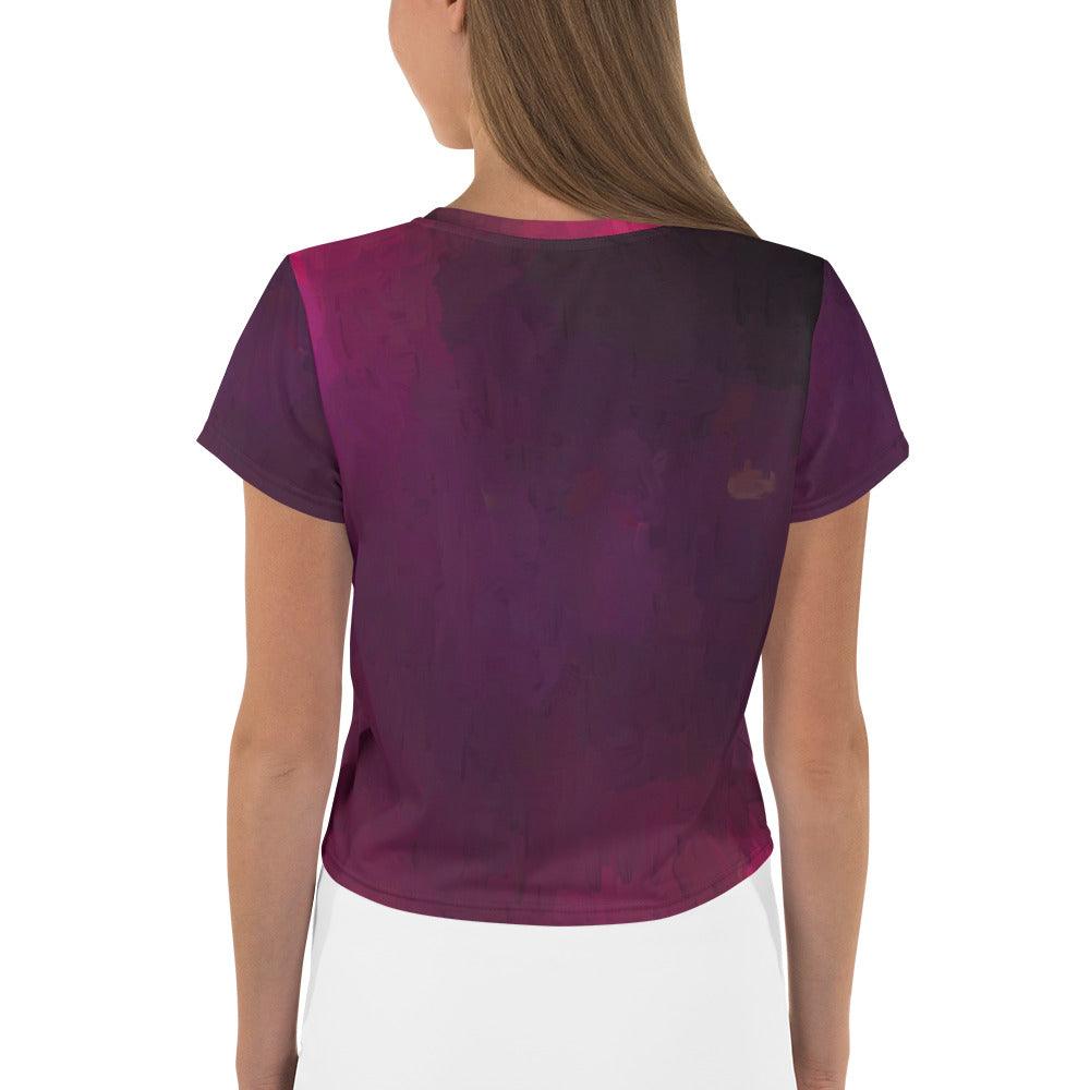 Colorful Canvas Women's All-Over Print Crop T-Shirt - Beyond T-shirts