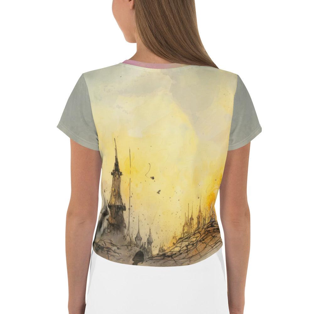 Mysterious Masks Women's All-Over Print Crop T-Shirt - Beyond T-shirts