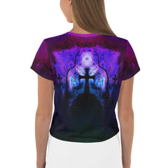 Vampire's Lair Halloween All-Over Print Crop T-Shirt - Beyond T-shirts