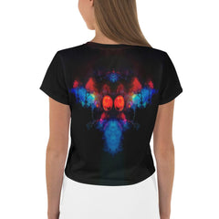 Mummy Mayhem All-Over Print Halloween Crop T-Shirt - Beyond T-shirts