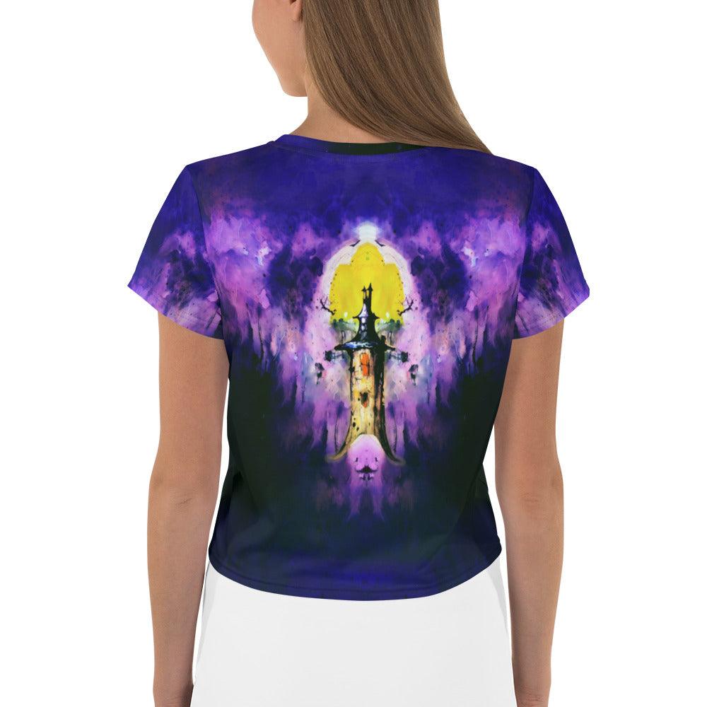 Moonlit Mysteries Halloween Crop T-Shirt - Beyond T-shirts