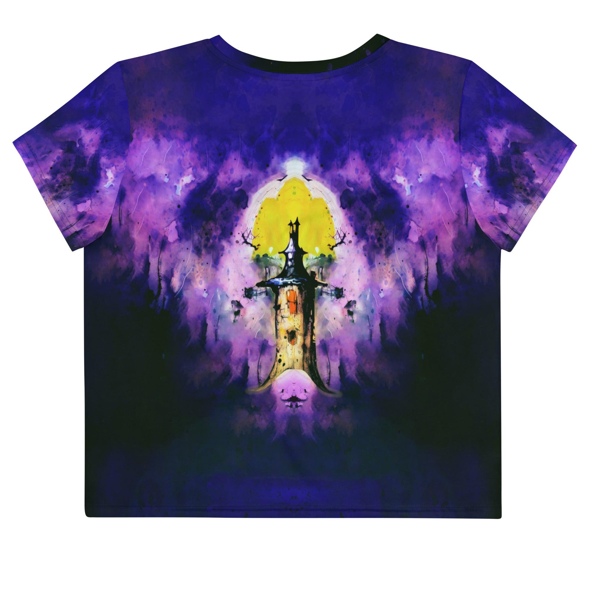 Moonlit Mysteries Halloween Crop T-Shirt - Beyond T-shirts