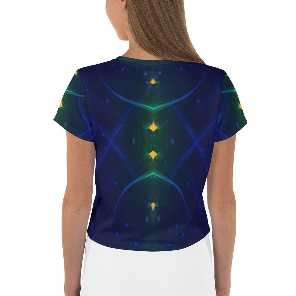 Groovy Melodies All-Over Print Crop T-Shirt - Beyond T-shirts