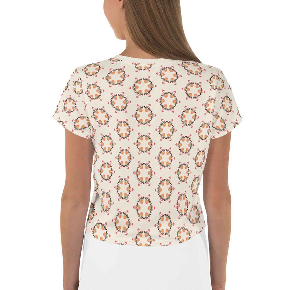 Artful Asymmetry All-Over Print Crop T-Shirt - Beyond T-shirts