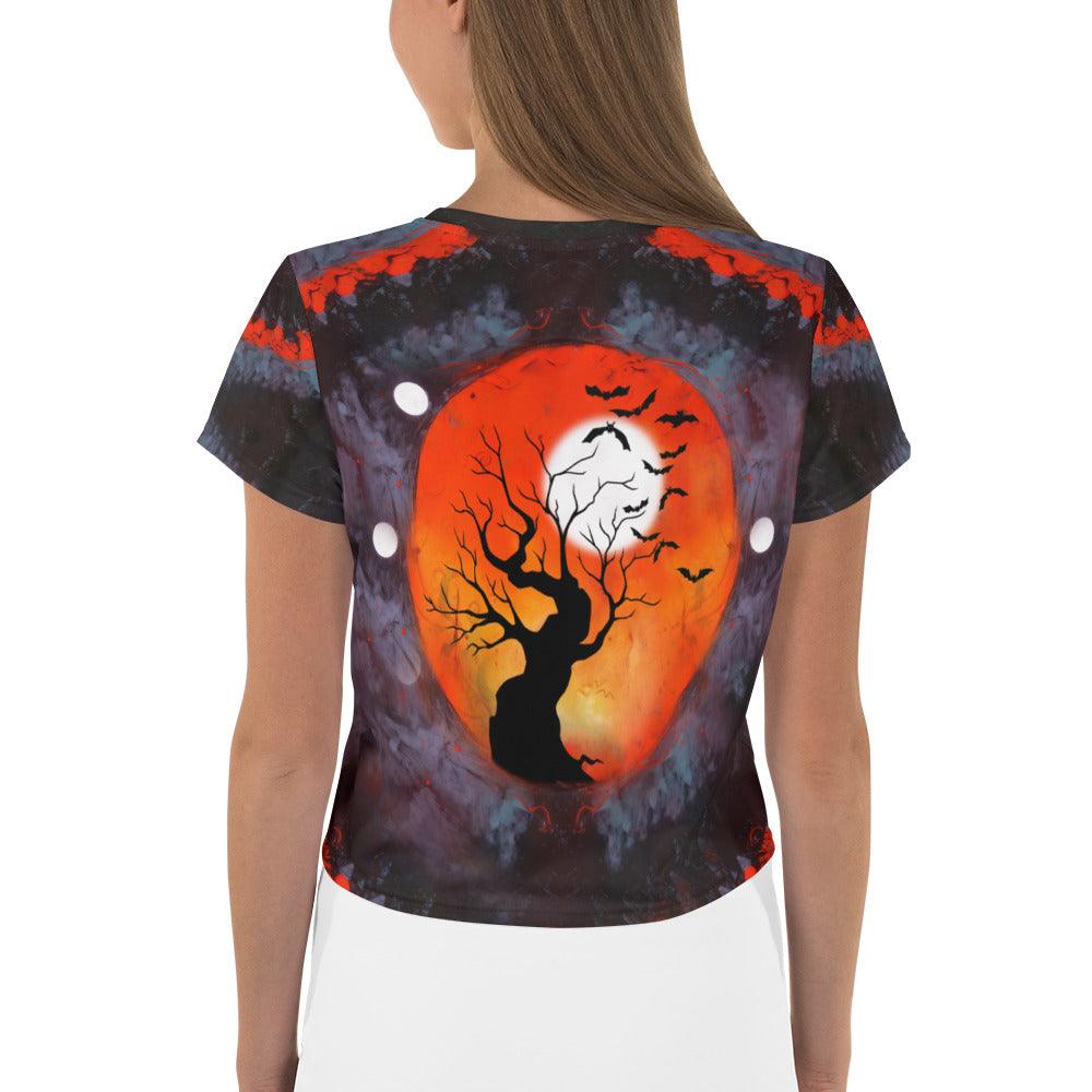 Skeleton Couture Halloween Crop Tee - Beyond T-shirts