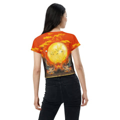 Skeleton Elegance Halloween Crop Tee - Beyond T-shirts