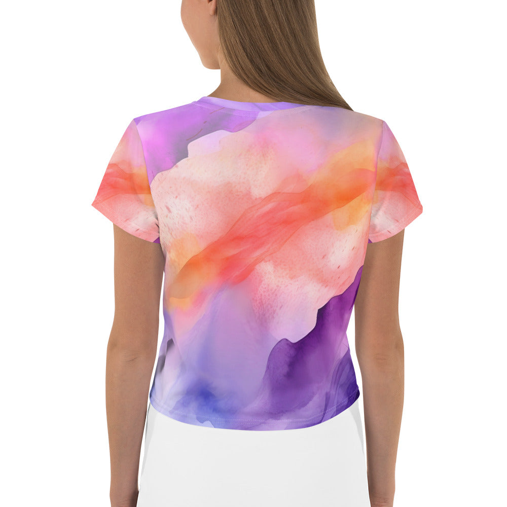 Energetic Yoga Print Crop Shirt