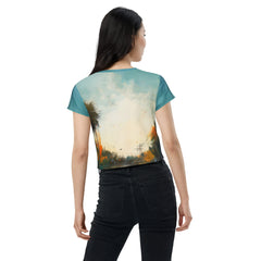 Starry Night Allure All-Over Print Crop T-Shirt