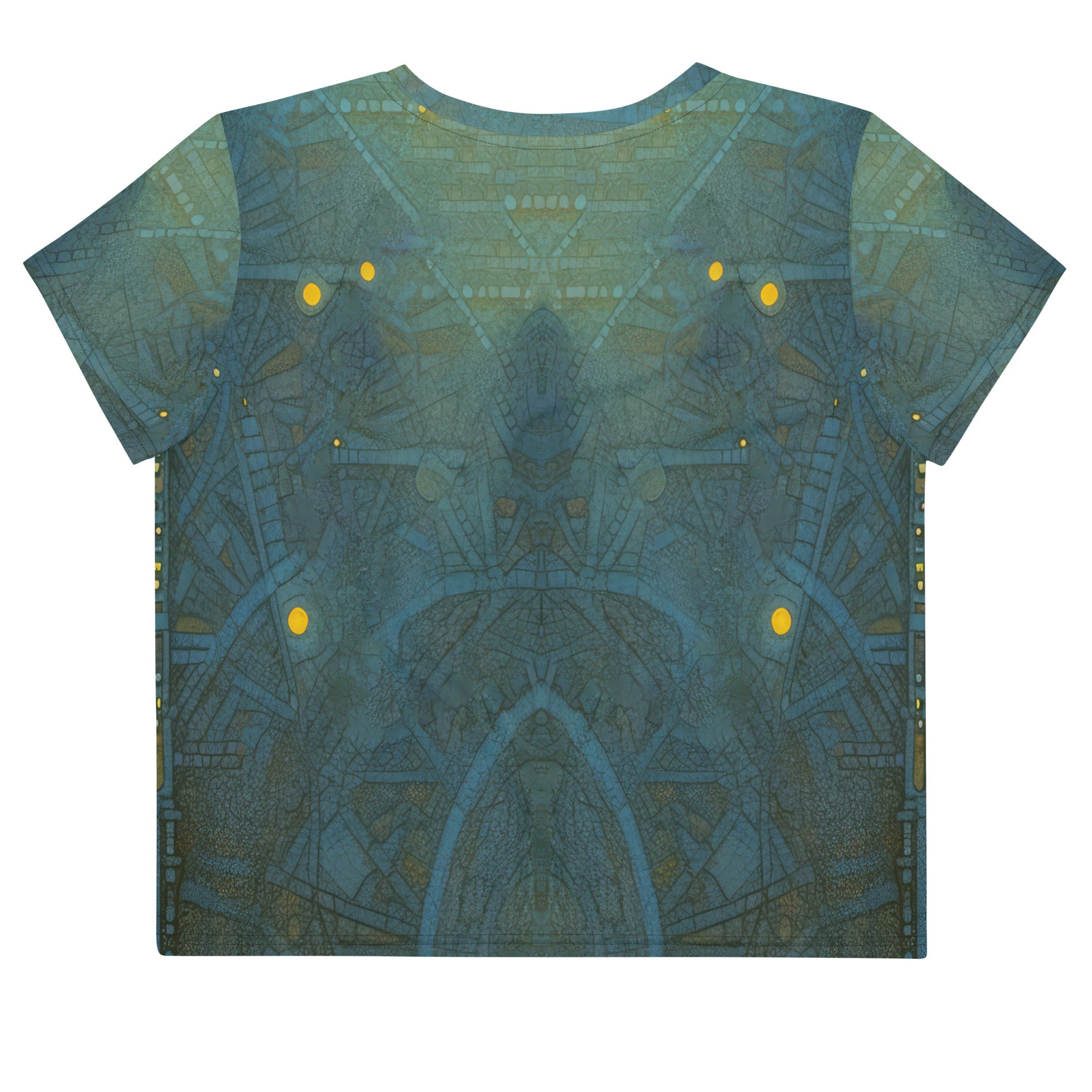 Back view of the Regal Rabbit Women's Crop Tee, focusing on the unique cut and fit.