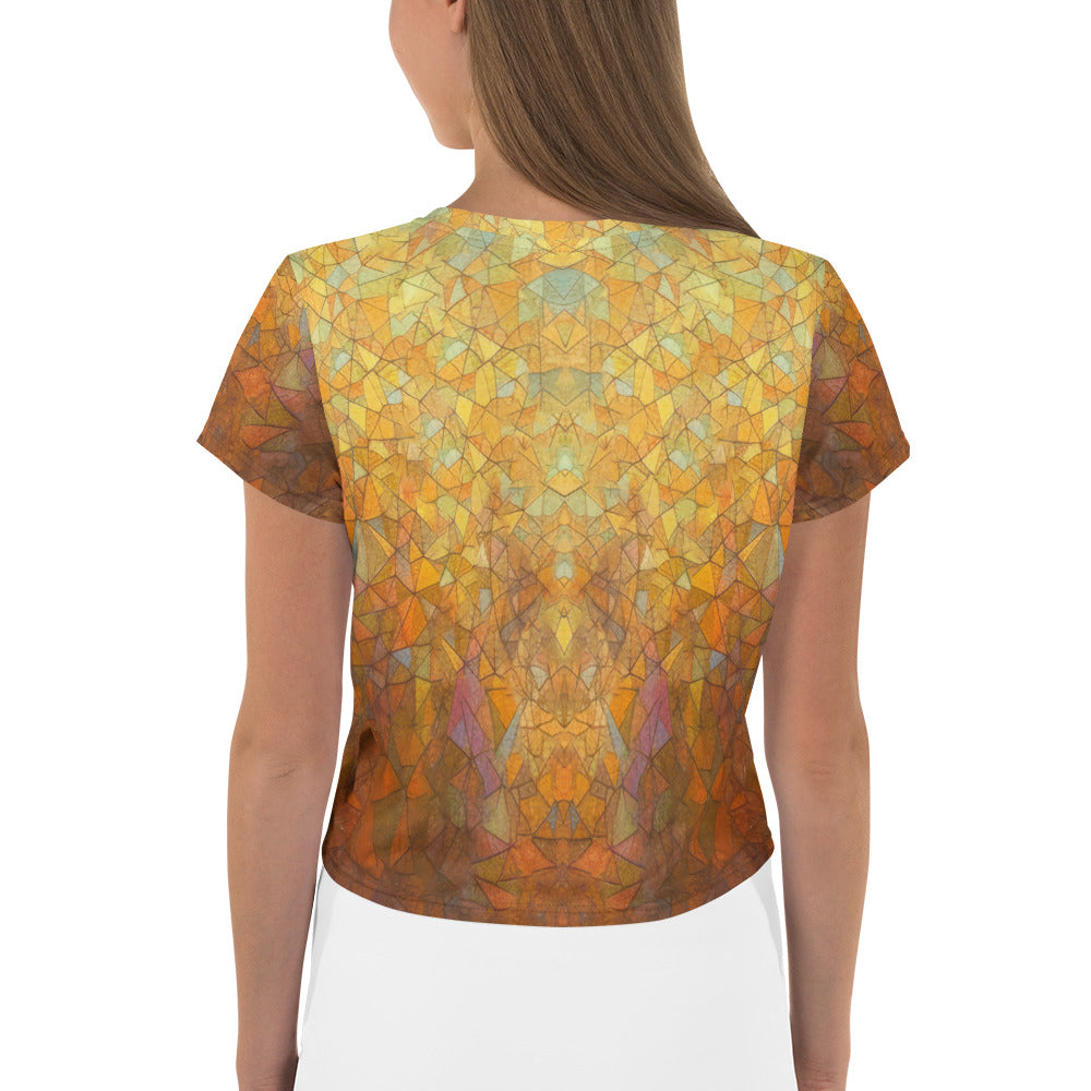 Stylish women's crop top with whale design.