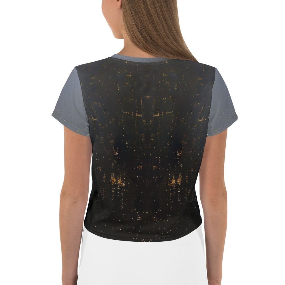 Stylish tribal harmony crop top on display.