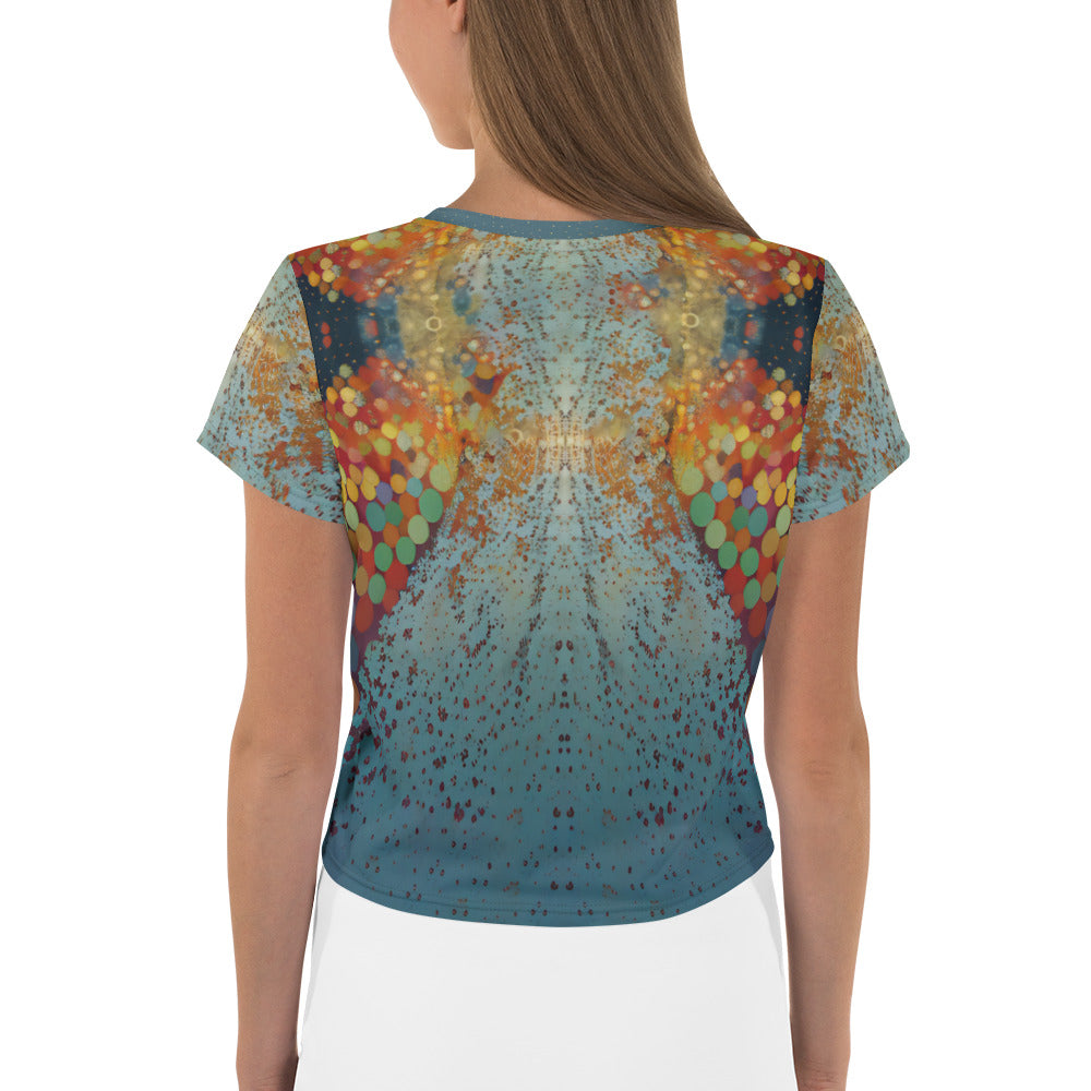 Stylish and comfortable Galactic Gateway Crop T-Shirt front view