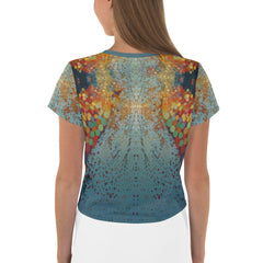 Stylish and comfortable Galactic Gateway Crop T-Shirt front view