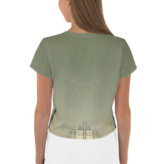 Urban Jungle All-Over Print Women's Crop T-Shirt back view.