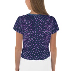 Ocean Breeze All-Over Print Women's Crop T-Shirt back view.