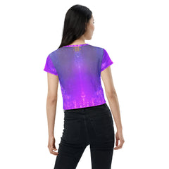 Mystic Mirage All-Over Print Women's Crop T-Shirt back view.