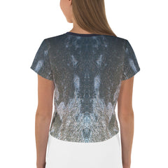 Boho Rhapsody All-Over Print Women's Crop T-Shirt back view.