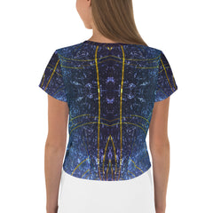 Ethereal Glow Women's Crop T-Shirt back view.