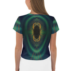 Colorful Floral Fantasy women's cropped t-shirt