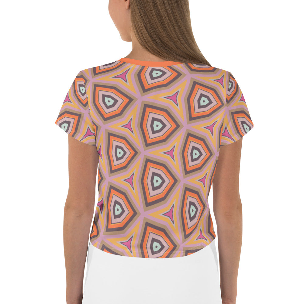 Trendy abstract crop top for women