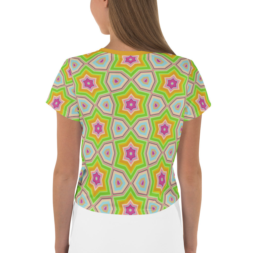 Close-up of Tribal Fusion design on crop top