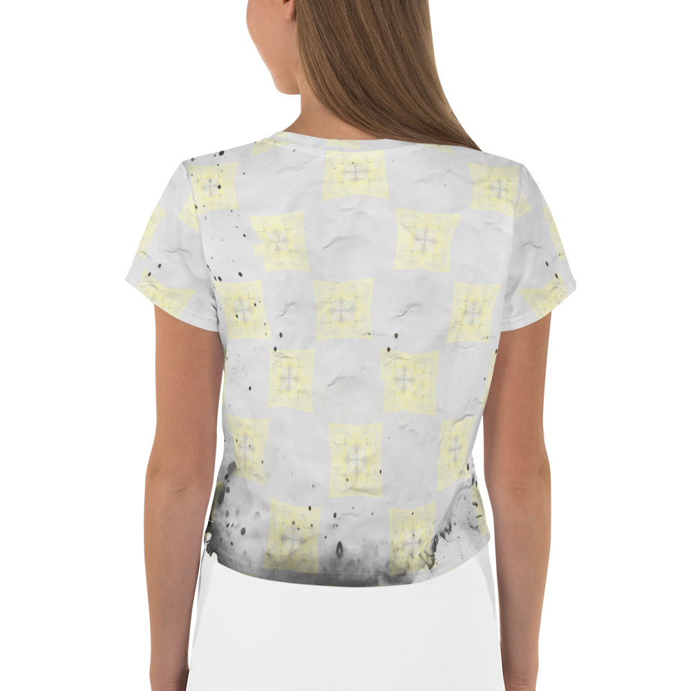 Calm and stylish Serenity Flow pattern on crop top.