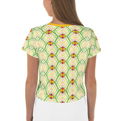 Trendy vibrant kaleidoscope crop top