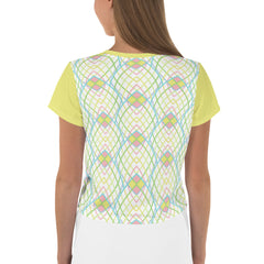 Close-up of Geometric Allure Crop T-Shirt pattern.