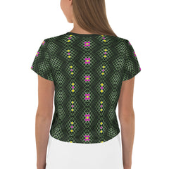 Elegant Floral Symphony women's crop t-shirt