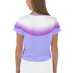 Zen Blossom Women's Crop Tee in yoga pose.