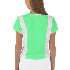 Soft and breathable Blissful Balance Women's Crop Tee for yoga.