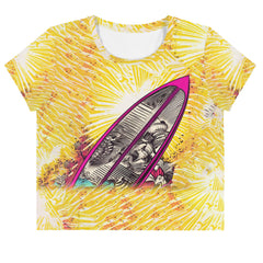 Bold Surfing 5-35 All-Over Print Crop Tee for a unique beach look