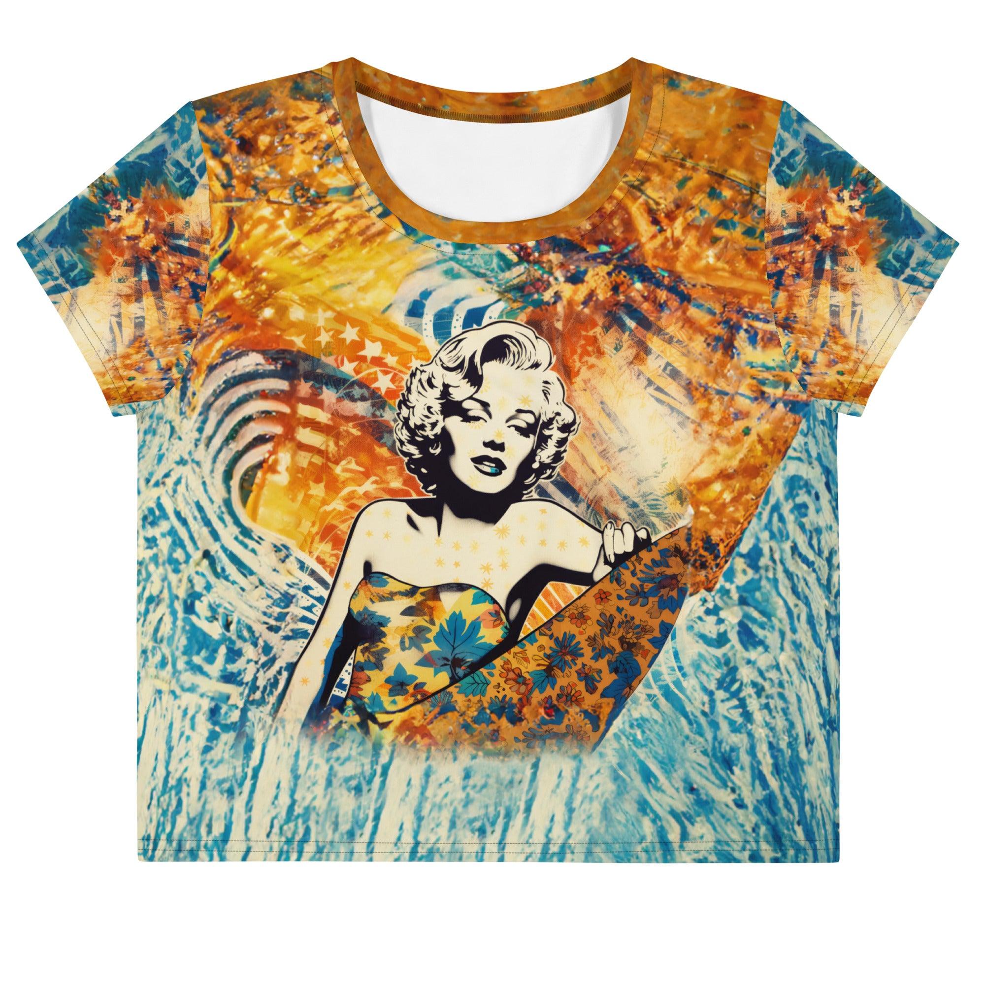 Vibrant Surfing 5-08 All-Over Print Crop Tee for standout beach style