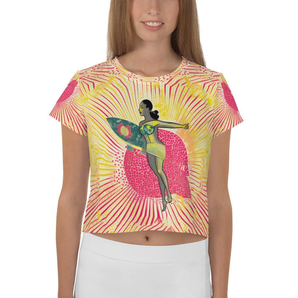Surfing 1 12 All-Over Print Crop Tee - Beyond T-shirts