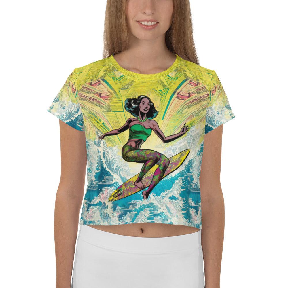Surfing 1 17 All-Over Print Crop Tee - Beyond T-shirts