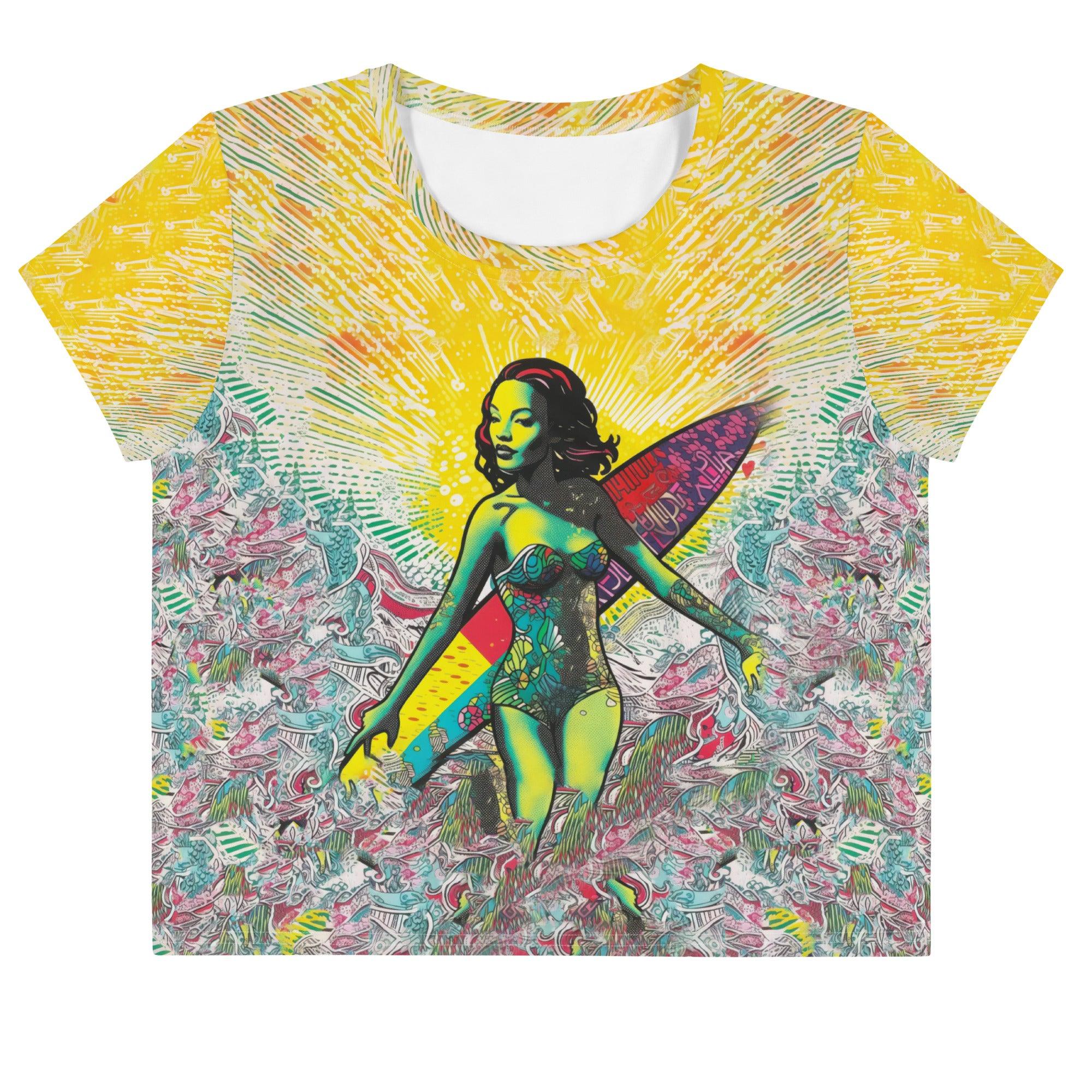 Surfing 1 52 All-Over Print Crop Tee - Beyond T-shirts