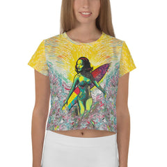 Surfing 1 52 All-Over Print Crop Tee - Beyond T-shirts