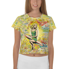 Surfing 1 25 All-Over Print Crop Tee - Beyond T-shirts