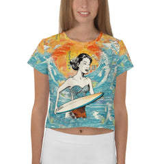 Surfing 1 41 All-Over Print Crop Tee - Beyond T-shirts
