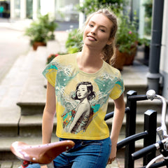 Surfing 1 43 All-Over Print Crop Tee - Beyond T-shirts