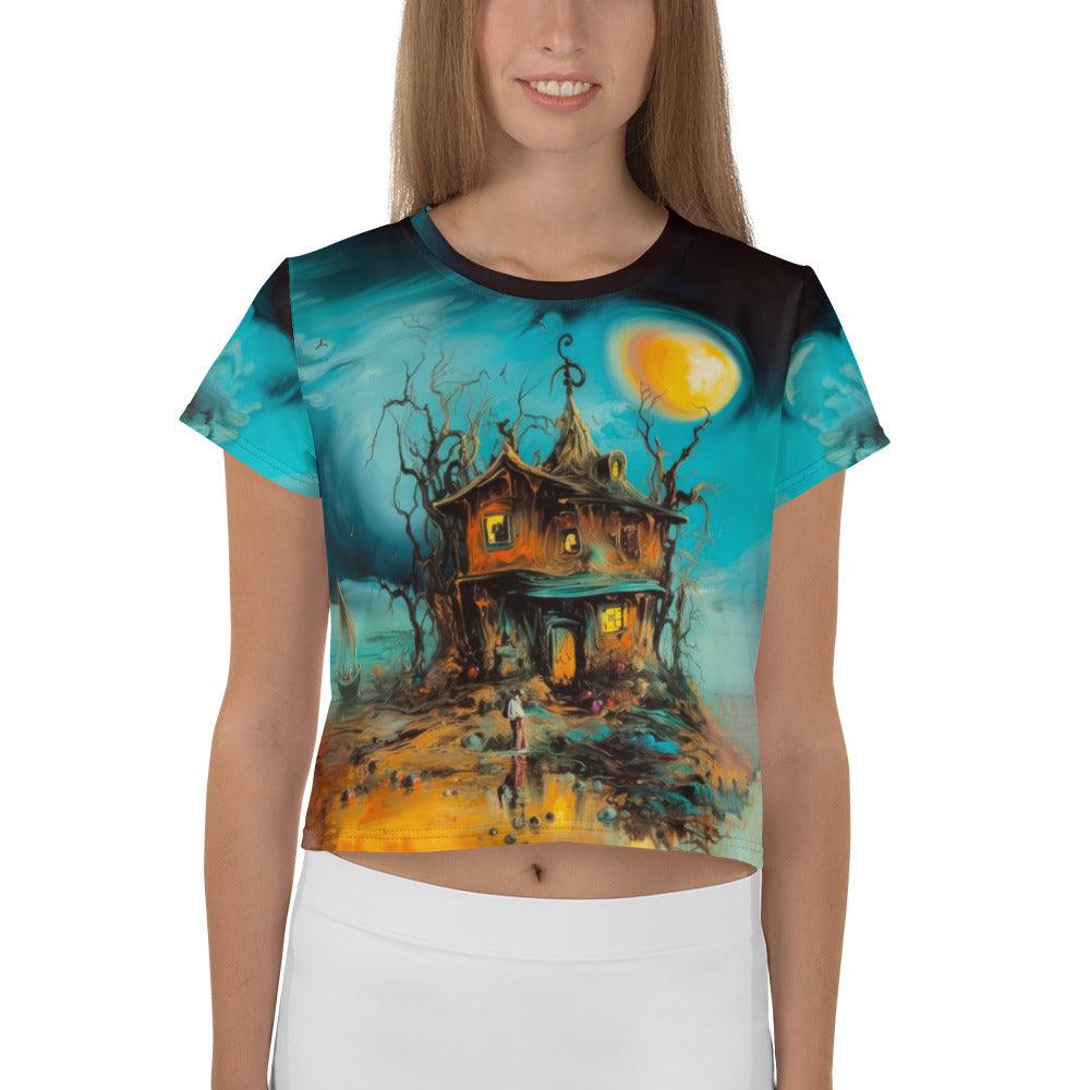 Witchy Elegance All-Over Crop T-Shirt - Beyond T-shirts