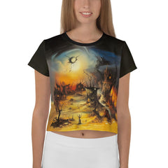 Shadowy Haunts Crop T-Shirt - Beyond T-shirts