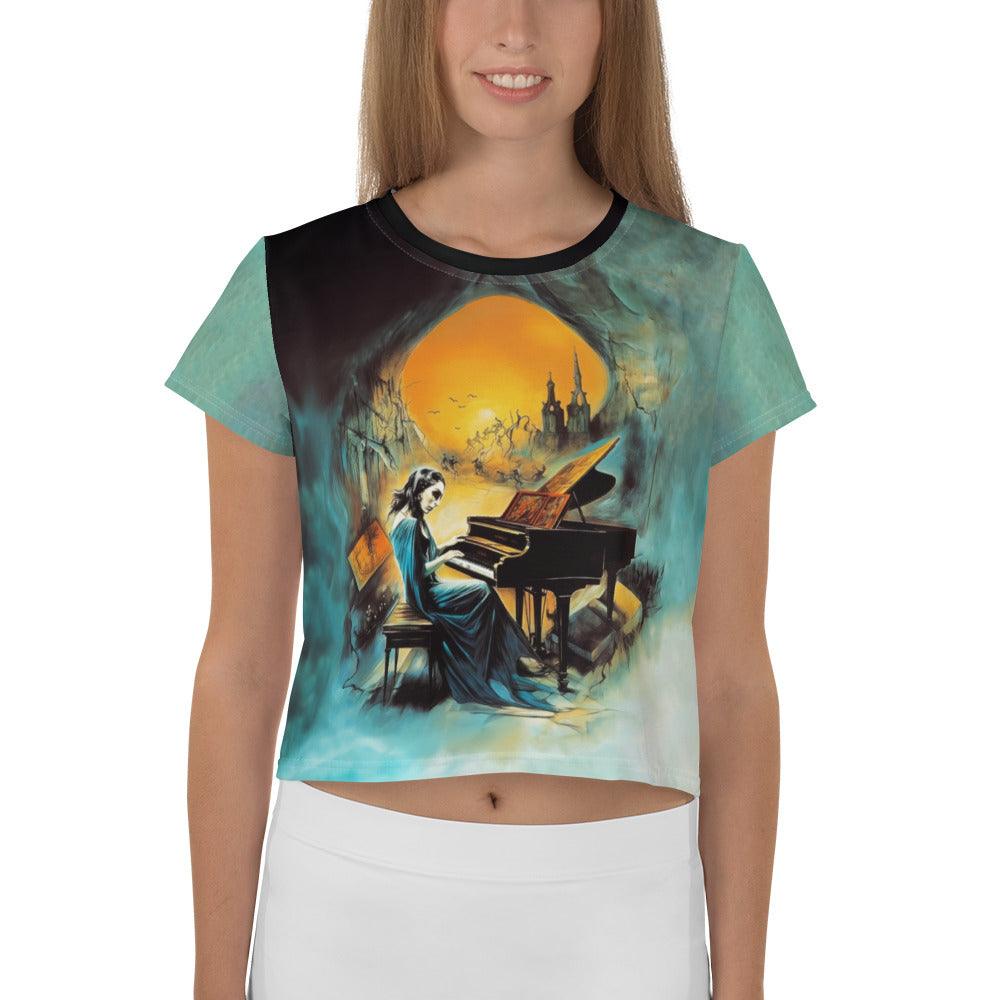 Moonlit Elegance Crop T-Shirt - Beyond T-shirts