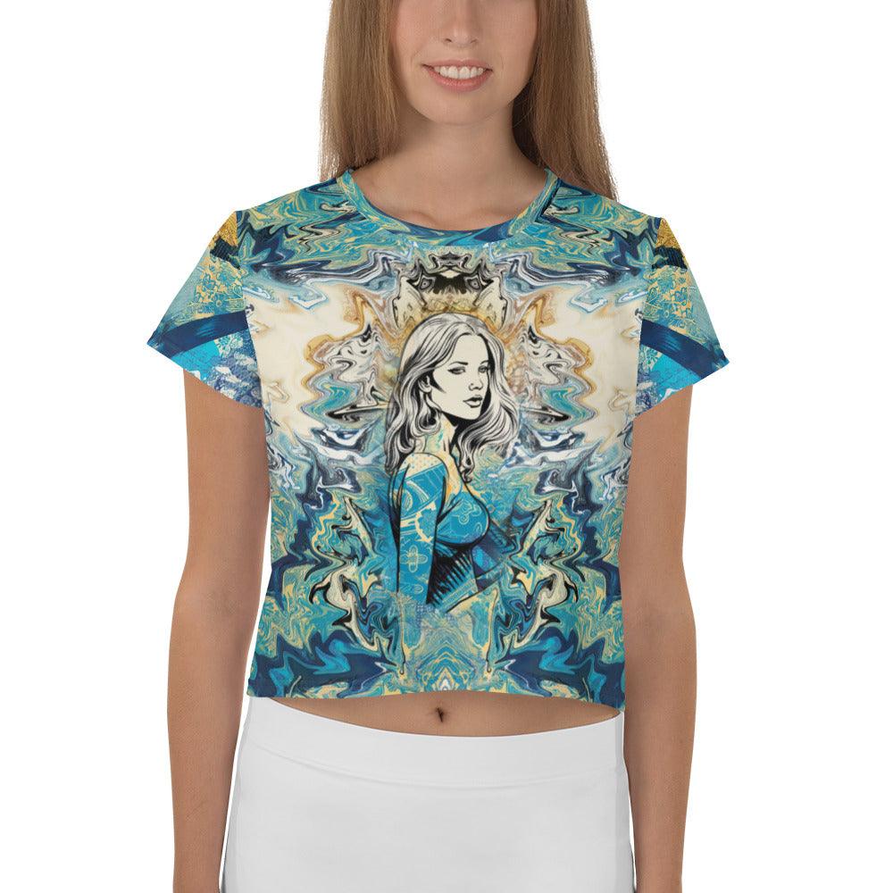 Wave Rider Elegance Crop T-Shirt - Beyond T-shirts